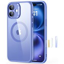 ESR iPhone 16 ケースカメラコントロール・Magsafe対応 傷に強い背面 ワイヤレス充電 ストラップホール付き iPhone16 ケース 耐黄変 耐衝撃マグネット いphone16対応 HaloLock搭載 ハイブリッド磁気アイフォン16 クリア_ブルー