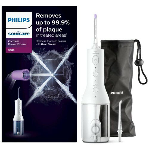 フィリップス Sonicare コードレスパワーフロッサー 3000 口腔洗浄器 クワッドストリーム技術とパルス波 ホワイト HX3826/31