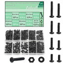 Zmbroll M3 小ネジ詰め合わせキット 540個 M3x4/5/6/8/10/12/16/20mm ブラック なべ頭ねじ 全ねじ炭素鋼小ネジ フィリップス...