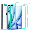 ESR 2枚入り iPad Air 11インチ フィルム M3/M2 (2025/2024 第7/6世代) 専用 ガイド枠付き ガラスフィルム スクリーン保護 9H 傷防止 気泡なし HD透明 指紋防止 Apple Pencil対応