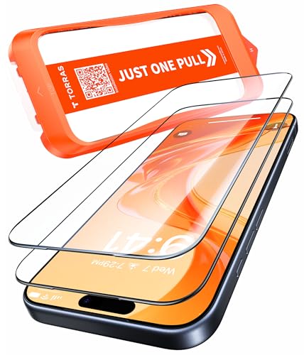 TORRAS フィルム For iPhone Air ガラスフィルム 航空宇宙ガラス 9H+硬度 米軍MIL規格 全面保護 10倍強化 極細ベゼル対応 ラウンドエッジ 超簡単貼り付け ワンプル(Ju