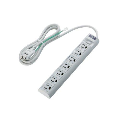 Rakuten - エレコム 電源タップ 3ピン 7個口 スイングプラグ 雷ガード 2m グレー T-T05-3720LG/RS