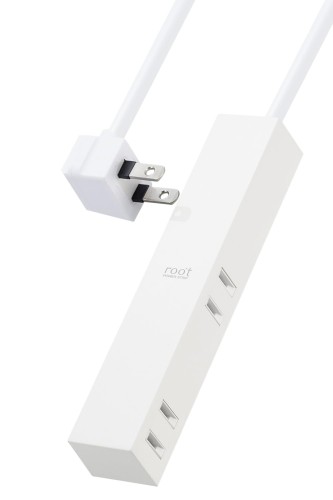 Rakuten - エレコム 電源タップ 見せるインテリア roo't(ルオット) 4個口 1.5m ホワイト AVT-D3-2415WH