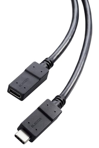 樂天商城 - エレコム USB Type C 延長ケーブル 1m USB3.2(Gen1) 5Gbps PD 60W対応 ノイズから保護する2重シールドケーブル採用 ブラック MPA-ECECC10BK