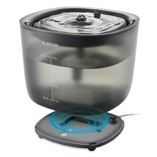 エレコム 自動給水器 容量2L ワイヤレスポンプ 静音 騒音レベル9db以下 フィルター式 2モード搭載 活性..