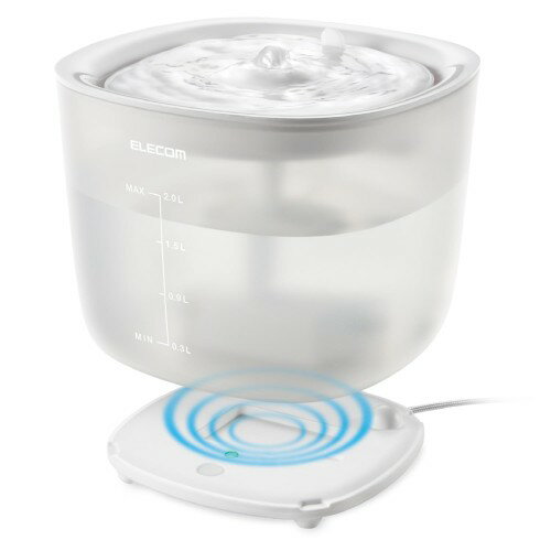 エレコム 自動給水器 容量2L ワイヤレスポンプ 静音 騒音レベル9db以下 フィルター式 2モード搭載 活性..