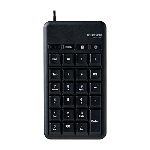Rakuten - エレコム テンキー 有線 メンブレン Mサイズ USBポート ホットキー付 高耐久 ブラック TK-TCM015BK