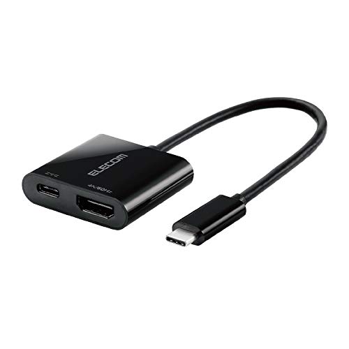 エレコム ドッキングステーション USB-C HDMI 変換 TYPE-C HDMI 給電ポート 変換アダプタ ブラック iPhone 16/16 Pro/16 Pro Max/16 Plus 対応検証済 AD-CHDMIPDBK