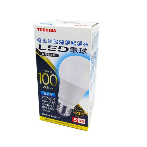 乐天商城 - 東芝(TOSHIBA) LED電球 100W相当 全方向 昼光色 E26口金 1P 密閉器具対応 LDA11D-G/100V1R