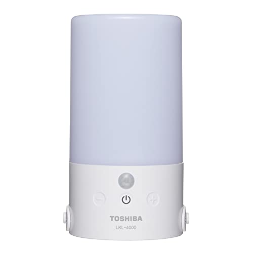 Rakuten - 東芝(TOSHIBA) センサー付きLEDランタン 防水性能(JIS IPX4) 無段階調光調色(白色/電球色)機能付 人感明暗センサー搭載 LKL-4000(W)