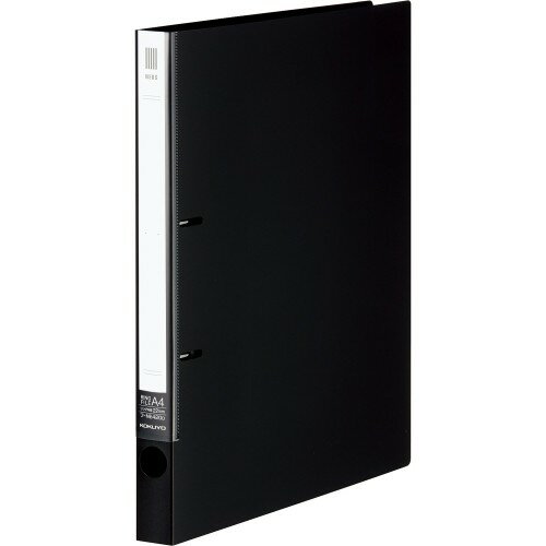 新定番ファイルシリーズ「NEOS」のリングファイル カラー ブラック サイズ A4(256×307×27mm) 穴数 2穴 とじ穴間隔 80mmピッチ リング内径 22mm 適正収容枚数 180枚