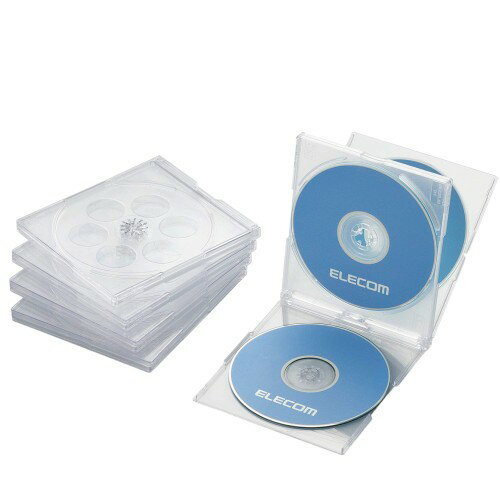 乐天商城 - エレコム DVD BD CDケース プラケース 標準タイプ 4枚収納 5枚パック クリア CCD-JSCNQ5CR