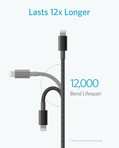 Anker 高耐久ナイロン ライトニングケーブル MFi認証 iPhone充電ケーブル iPhone 14 / 13 / 12 / SE (第3世代) / iPad 各種対応 (1.0m ブラック)
