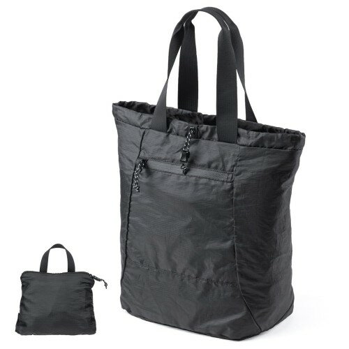 [サンワダイレクト] 折りたたみリュック トート 2WAY 軽量 撥水 22L エコバッグ ポケッタブル 携帯リュック コンパクト バックパック 200-BAGBP033BK
