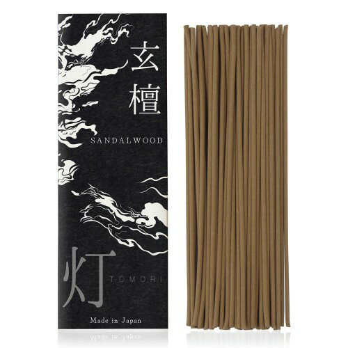 こころ響く荘厳なる深き静寂お香 白檀 玄檀 線香 約60本入 日本製 天然由来 淡路島産 サンダルウッド インセンス お香立てなし ギフト 母の日 長さ：約13.5cm / 燃焼時間：約30分灯 TOMORI