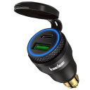 kaedear (カエディア) バイク usb 電源 防水 スマホ 充電 電圧 シガーソケット 2口 急速 QC3.0 オートバイ 輸入車 欧州 DIN ソケッ...