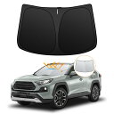 強化版トヨタ RAV4 50系 フロントガラスサンシェード 遮光断熱 2019年4月-現行 RAV4 MXAA5# AXAH5# 日焼け防止 日よけUVカット 5層構造 夏 紫外線 簡単着脱 内装パーツ 車種専用設計 折り畳み式 収納袋付き