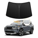 強化版日産 エクストレイル T33系 フロントガラスサンシェード R4.7-現行 日よけUVカット T33/SNT33 5層構造 遮光断熱 夏 紫外線 簡単着脱 内装パーツ 車種専用設計 折り畳み式 収納袋付き