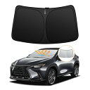 強化版レクサス NX 20系 フロントガラス サンシェード 2代目 NX250/NX350/NX350h/NX450h+ R3.11-現行 UVカット 吸盤不要 遮光断熱 夏 紫外線 UVカット 簡単着脱 内装パーツ 車種専用設計 折り畳み式 収納袋付き