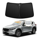 強化版マツダ CX-5 KF系 フロントガラスサンシェード KFEP KF5P KF2P H29.2-現行UVカット 吸盤不要 遮光断熱 夏 紫外線 UVカット 簡単着脱 内装パーツ 車種専用設計 折り畳み式 収納袋付き