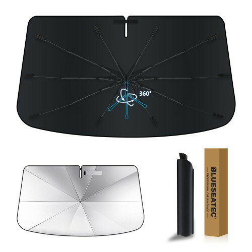 360°回転可能トヨタ ハリアー 80系 適合 フロントガラス用 サンシェード R2.06-現行 傘式 UVカット 傘柄が曲がる 遮光断熱 着脱簡単 車種専用設...