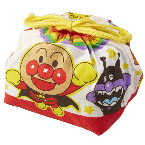 レック アンパンマン おべんとう袋 なまえスペース付 巾着袋 約幅15✕奥行13✕高さ16cm