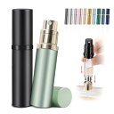 アトマイザー anan掲載・21カラー展開・ワンタッチ補充・持ち運び便利 香水 アトマイザー 持ち運び 漏れない 詰め替え ボトル 5ml 底部充填 小分け ミニ 持ち歩きボトル 入れ替え 携帯 回転 香水用 容器 男女兼用 (ミントグリーン)