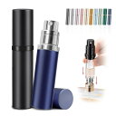 アトマイザー anan掲載・21カラー展開・ワンタッチ補充・持ち運び便利 香水 アトマイザー 持ち運び 漏れない 詰め替え ボトル 5ml 底部充填 小分け ミニ 持ち歩きボトル 入れ替え 携帯 回転 香水用 容器 男女兼用 (ネイビーブルー)