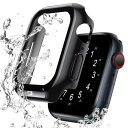 NIMASO 41mm 防水ケース Apple Watch Series 9 / 8 / 7 41mm 用 保護カバー アップルウォッチ9 /8 /7 41mm 対応 ガラスフィルム 一体型 PC素材 (ブラック) NWC21L419