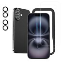 NIMASO ガラスフィルム (2枚) + カメラフィルム (2枚)iPhone16 Plus 用 強化ガラス 保護フィルム ガイド枠付き カメラ保護 レンズカ...