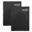 File PLUS DO 楽譜ファイル 書き込みできる バンドファイル 書き込み リングタイプ 30ポケット (ブラック, 2冊パック)