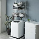 タンスのゲン ランドリーラック 幅64〜94cm 突っ張り式 洗濯機 ラック バスケット付き 収納棚 9段 高さ調整 縦型 防水パン対応 カゴ付き スリム 省ス...