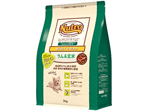 Mature Dog - Nutro ナチュラルチョイス シニア犬用 超小型犬~小型犬用 ラム玄米 3kg ドライフード 小粒 総合栄養食 エイジングケア ドッグフード 犬 自然素材 香料・着色料 無添加 食物アレルギーに配慮 ニュートロ