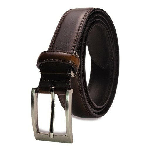 [Hanes] [ヘインズ] メンズベルト 本革 ウェスト100対応 ピンタイプ (ダークブラウン)