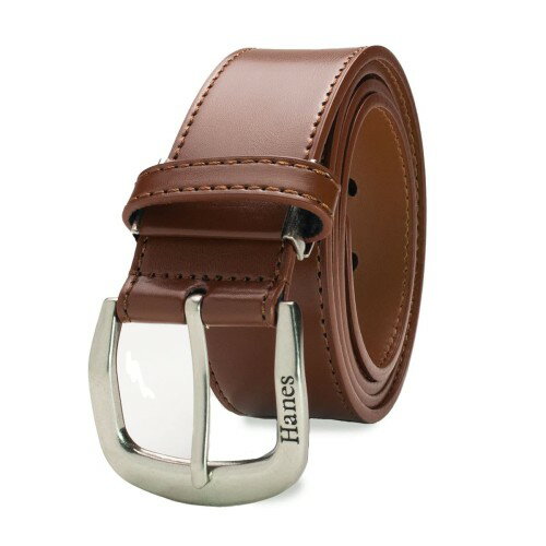 [Hanes] [ヘインズ] カジュアルベルト シンプル 丈夫な 牛革 30mm幅～40mm巾 (ブラウン-40mm)