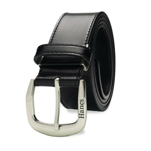 [Hanes] [ヘインズ] カジュアルベルト シンプル 丈夫な 牛革 30mm幅～40mm巾 (ブラック-40mm)