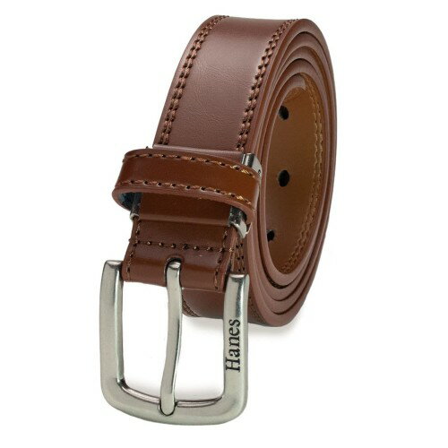 [Hanes] [ヘインズ] カジュアルベルト シンプル 丈夫な 牛革 30mm幅～40mm巾 (ブラウン-30mm)
