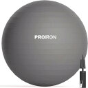 PROIRON バランスボール ばらんすぼーる 55cm 厚い ジムボール フィットネスボール アンチバースト 耐荷重300kg ハンドポンプ付 (グレー, 5...