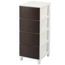 サンカ ルームス 収納 チェスト ブラウン スリム 4段 (幅34×奥行42×高さ87.5cm) スルっと引き出せて スキッと締まる引き出し キズ付きにくいマット加工パネル 簡単組み立て おしゃれ 収納ケース 収納ボックス 日本製 衣装ケース タンス リビング クローゼット 洗面所ROOM'S