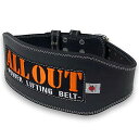 ALLOUT トレーニングベルト パワーベルト 筋トレ ベルト レザー リフティングベルト 最高級牛革Cowhide使用 日本初上陸(M ワイド, ブラック)