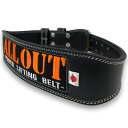 ALLOUT トレーニングベルト パワーベルト 筋トレ ベルト レザー リフティングベルト 最高級牛革Cowhide使用 日本初上陸(L, ブラック)