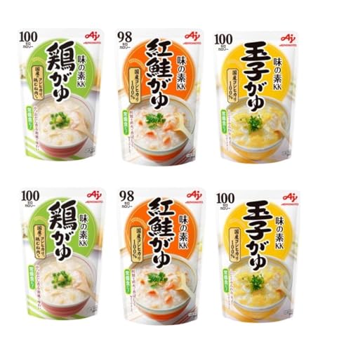 国産味の素KKおかゆシリーズ 人気おかゆ3種セット×各2袋 全6袋（鶏がゆ・紅鮭がゆ・玉子がゆ）非常食 保存食 防災対策 長期保存 6食分