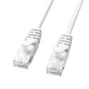 サンワサプライ カテゴリ6極細LANケーブル 0.5m ホワイト LA-SL6-005W