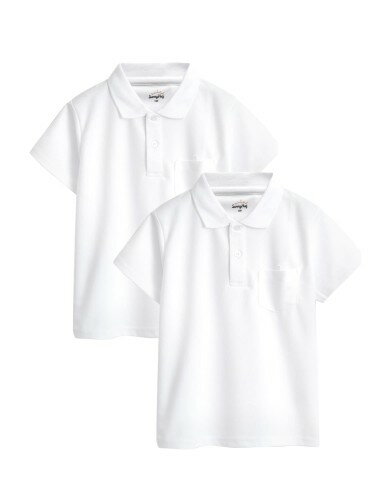 [サニーハグ] ポロシャツ 半袖 キッズ 子供 白 小学生 スクールポロシャツ 学校 2P/170