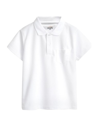 [サニーハグ] ポロシャツ 半袖 キッズ 子供 白 小学生 スクールポロシャツ 学校 1P/100
