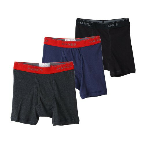 [ヘインズ] 子供 キッズ ボクサーパンツ(3枚組) 抗菌 除菌 清潔 防臭効果 綿100% 前開き ボクサーブリ..