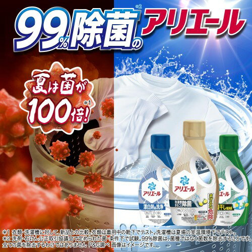 アリエール 洗濯洗剤 液体 超抗菌プレミアム 洗濯槽まるごと除菌 スッキリひかえめな香り 詰め替え 2210gx4袋 [大容量] [ケース品]