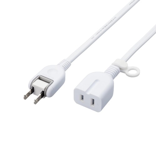 エレコム 電源タップ 延長コード 3m 1口 ほこり防止シャッター付き 極性対応 (N極) 3ピンプラグ接続可能 スイング式プラグ採用 熱硬化性樹脂採用 ホワイト ECT-4230WH