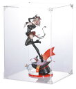 COOLTAKU フィギュアケース アクリル UVカット マグネット式 磁石付き前扉 コレクションケース より堅固 組み立て式 アクリルケース ディスプレイケース 防汚れ 手袋 クリーニング クロス付き フィギュア収納 (幅25×奥行25×高さ35cm, 台座白)