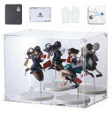 COOLTAKU フィギュアケース アクリル UVカット 台座ミラー 背面ミラー マグネット式 磁石付き 前扉 コレクションケース より堅固 組み立て式 アクリルケース ディスプレイケース 防汚れ 手袋 クリーニング クロス付き (幅40×奥行25×高さ30cm, 台座ミラー+背面ミラー)